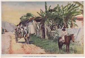 STREET SCENE IN NUEVA GERONA, ISLE OF PINES (CUBA)